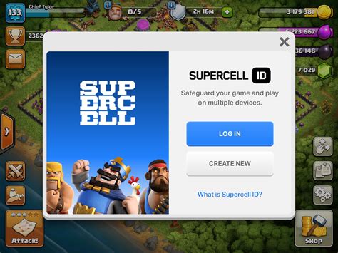 clash of clans supercell id login